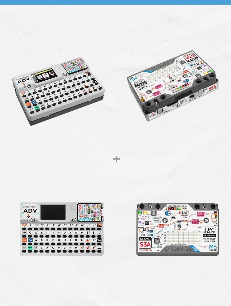 Cardputer Adv Version ESP32 Portable Computer M5StampS3A Development Kit 1.14 Inch Screen 56 Key Keyboard Card