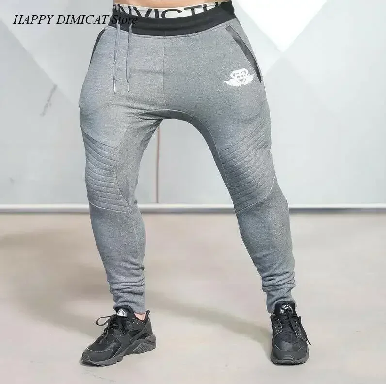 Men's Casual Jogger Pants, Elastic, All-Match, Comfortable, Solid Color, Stretch Cotton, Gyms, Body Engineers, New Streetwear