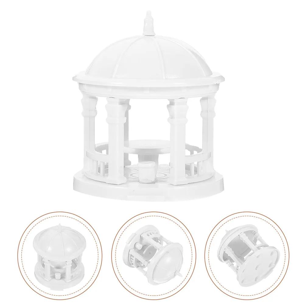 

Набор для сборки миниатюрного павильона из АБС-пластика: Скульптура-павильон для сада, настольный декор, миниатюрный бонсай, украшение для песочницы/макета ландшафта