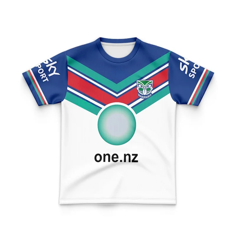 

KIDS 2023 New Zealand Warriors olive jersey men's retro versionn
