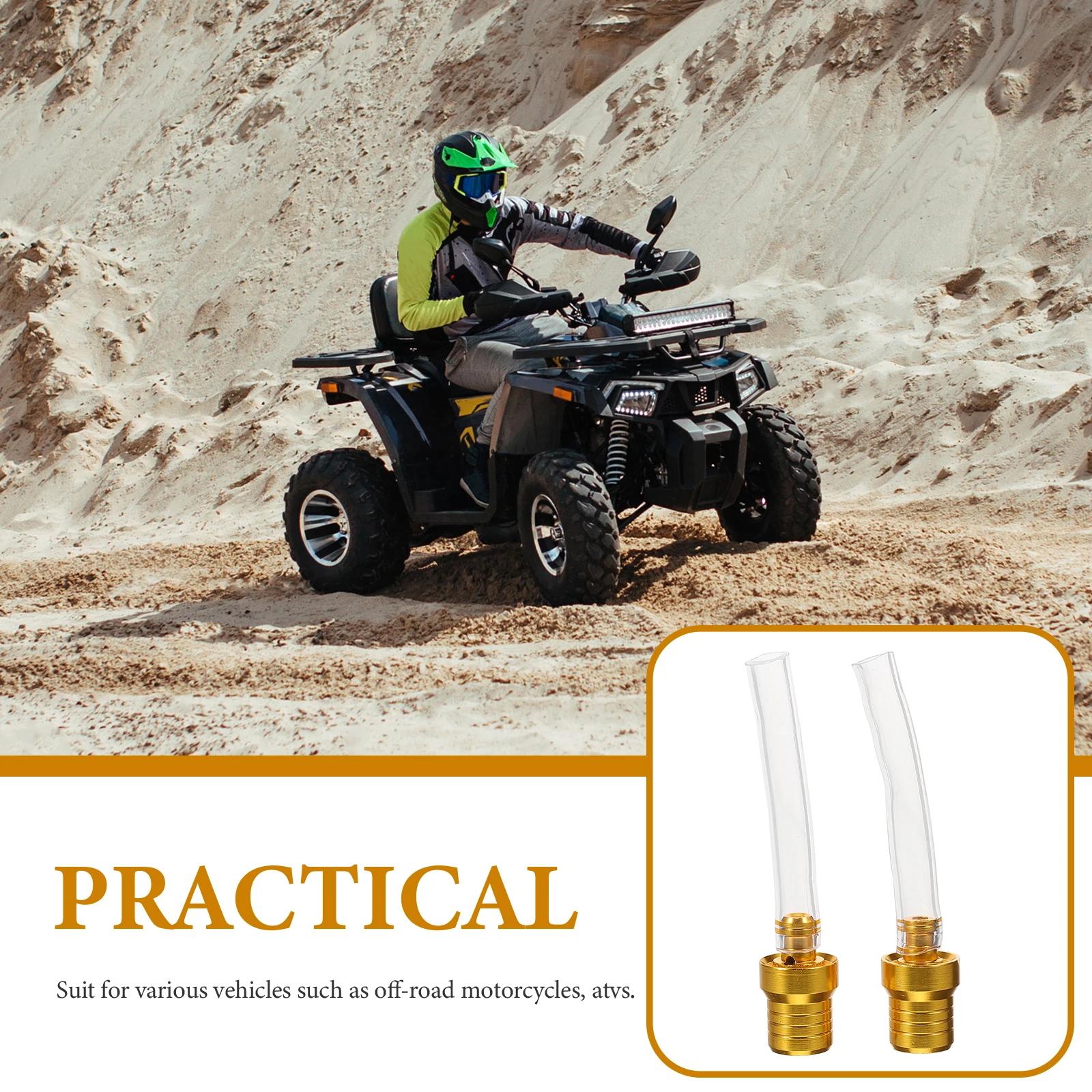 

2pcs Motorcycle Fuel Tank Cap Gas Hose Caps Green CNC Aluminum Alloy ATV Gas Cap Vent Tube Off Road Accessories