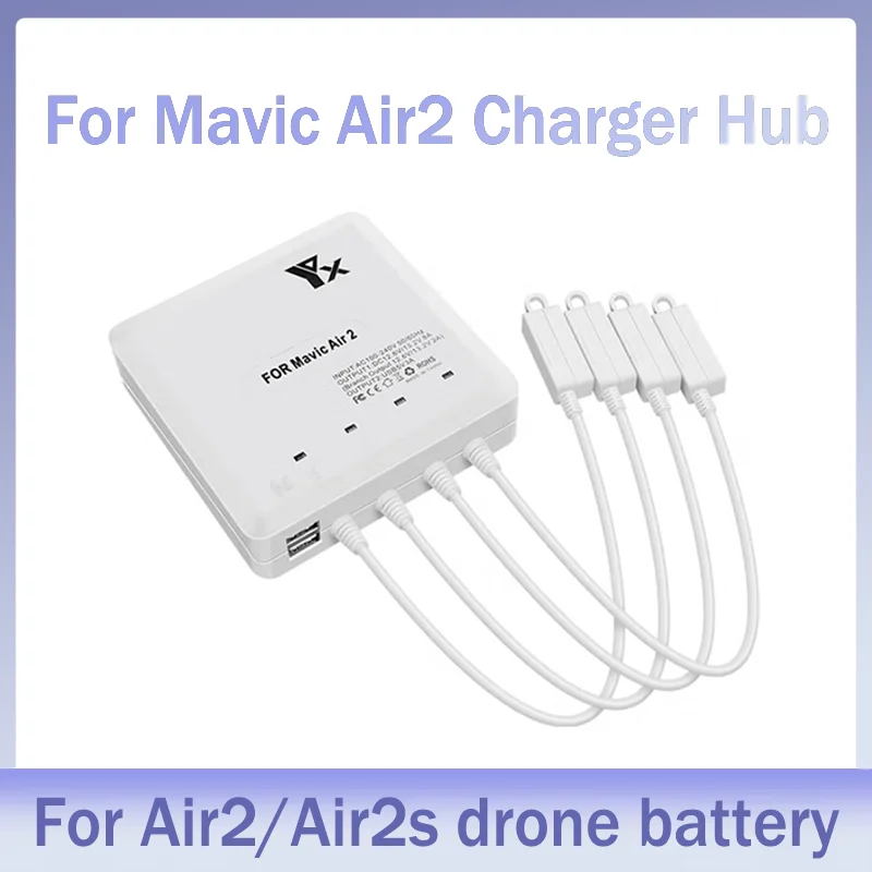 

For Mavic Air 2/Air 2S Battery Charger 6 in1 Charging Hub For Mavic Air 2 Drone Controller/Battery/Smart Phone Charger Accessory