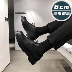 Men's Shoes 2023 New Summer British Black Casual Leather Shoes Men's Business Students Big Head Work Fashion ShoesYouth Casual L