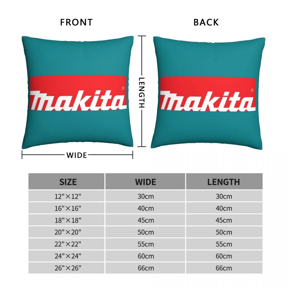 Makita Merch Square Pillowcase Polyester Linen Velvet Pattern Zip Decor Room Cushion Cover