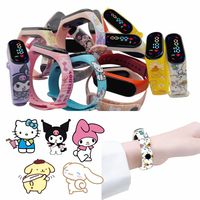 Anime Hello Kitty Kuromi Melody Kids Digital Watch Cartoon Figure Cute LED Watch Toys Child Birthday Gifts Christmas Party Gifts