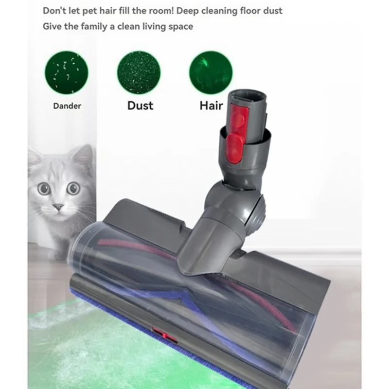 Cabezal de cepillo de accionamiento directo para Dyson V7 V8 V10 V11 V15 G5, accesorio de vacío con detección de polvo LED para limpieza de suelo de alfombras 83x