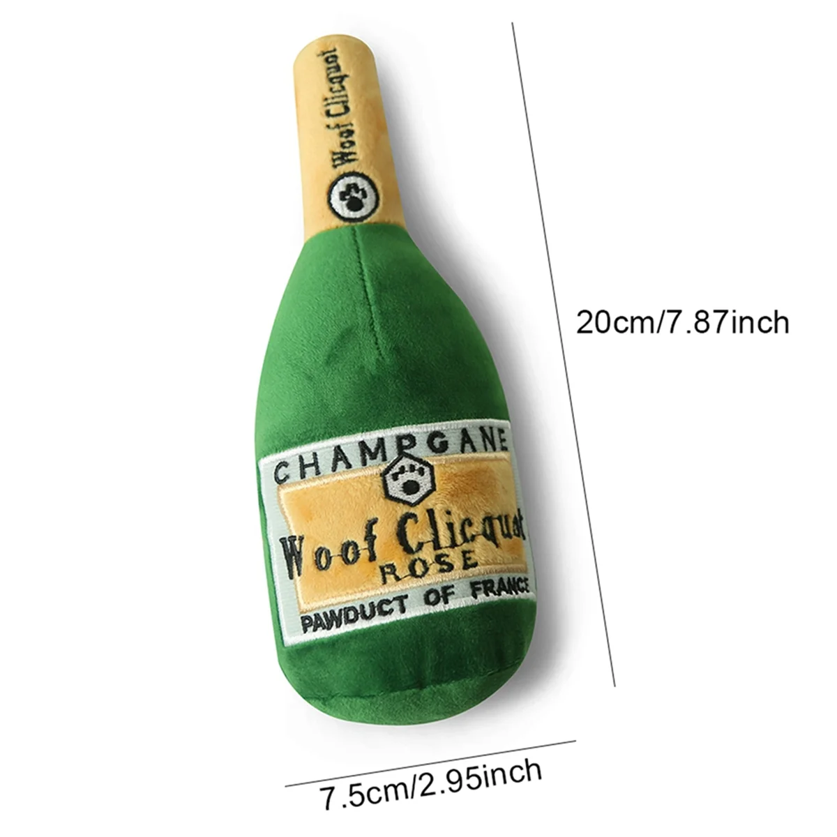 Dog Plush Toys Pet Squeaky Champagne Wine Bottle Shape Toy Dog Bite-Resistant Clean Teeth Chew Toy Interactive Toy,B