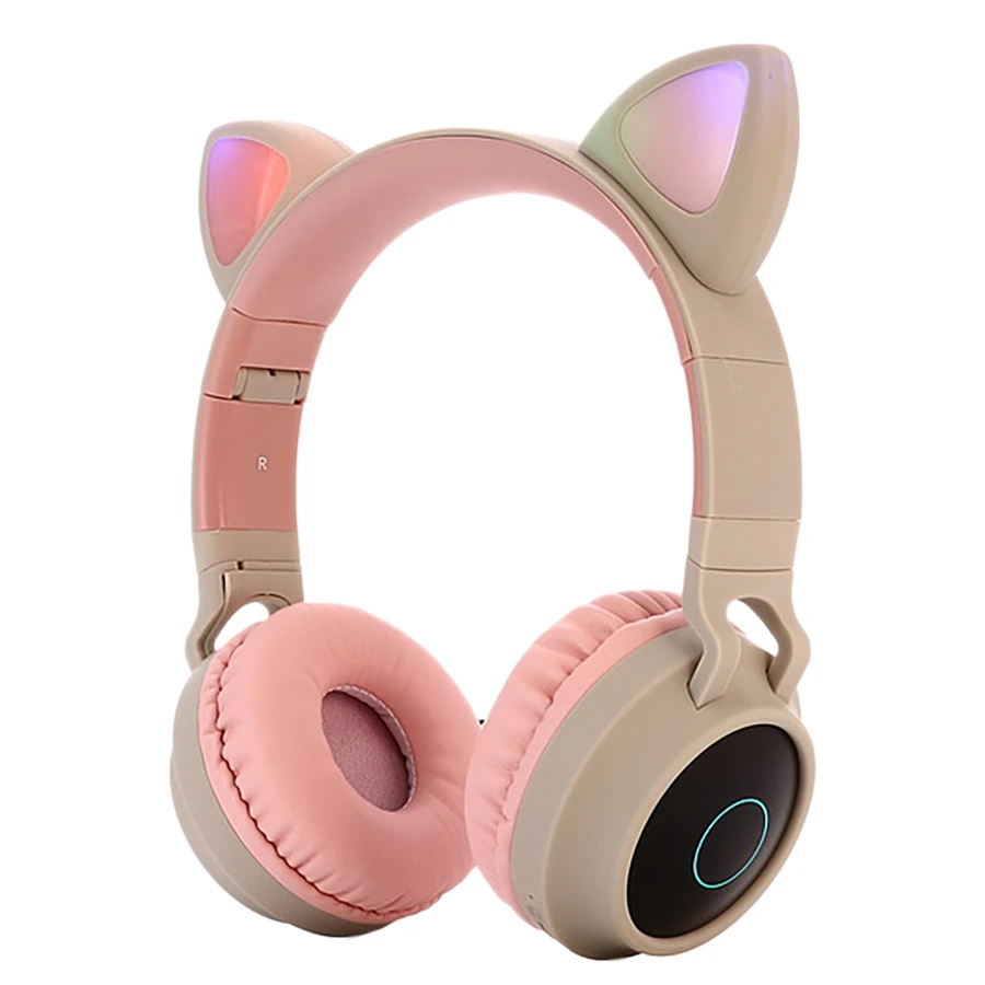 Wireless Headphone, Kids Foldable On-Ear Stereo Wireless Headset with Mic LED Light 5.0 Noise Cancelling