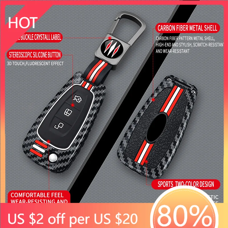 

Стайлинговый чехол для автомобильного ключа для Ford Focus 2 3 MK3 ST RS Custom C-Max S-Max Ecosport Kuga Escape Fiesta Mondeo Shell Fo