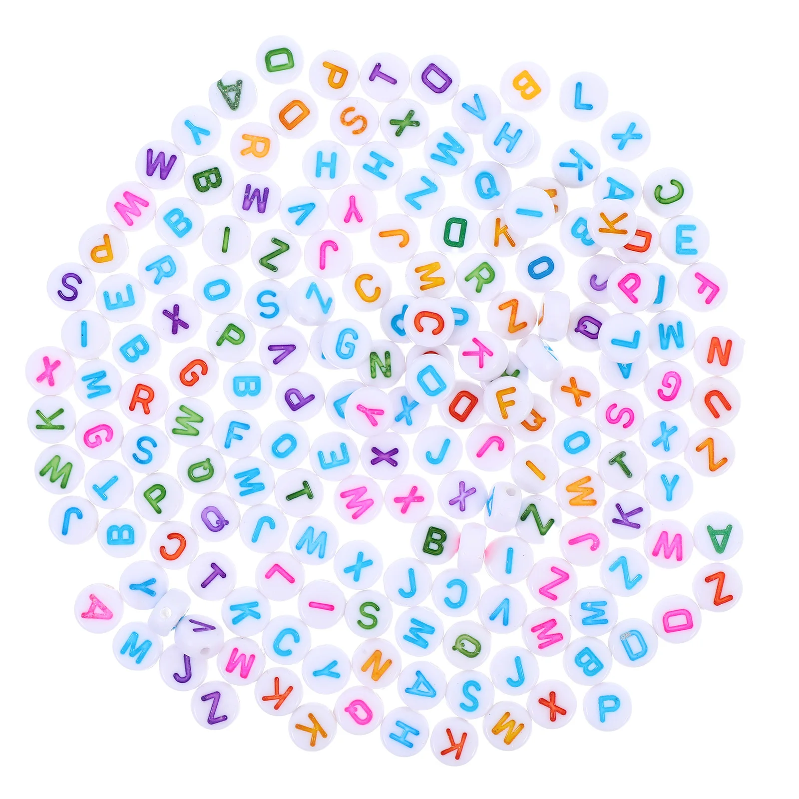 100 pezzi di lettere dell'alfabeto in acrilico perline di colore vivido ciondoli rotondi gioielli fai da te bracciali collane forniture artigianali perline