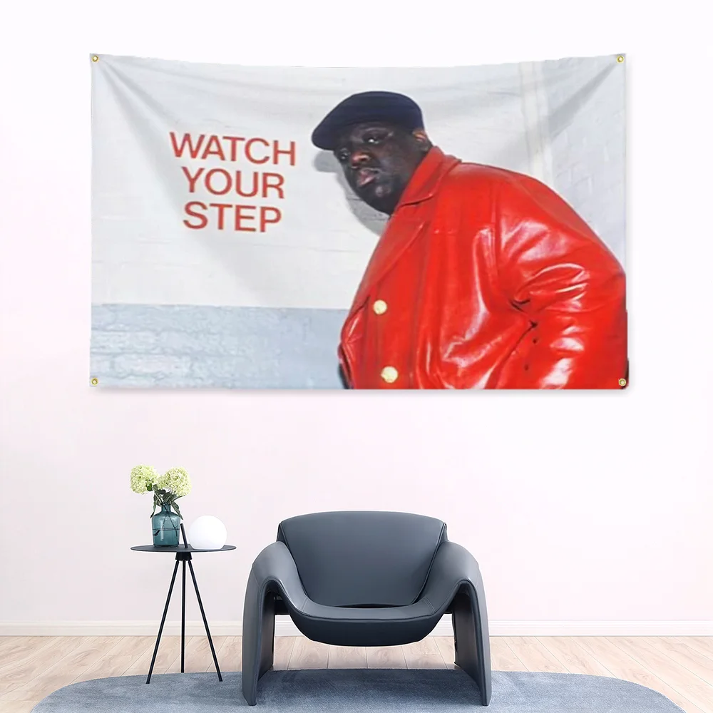 Rapper Notorious Big Wall Hanging Tapestry Home Decoration Flags for Bedrooms Wallart Decor Outdoor Hip Hop Flag to Hang