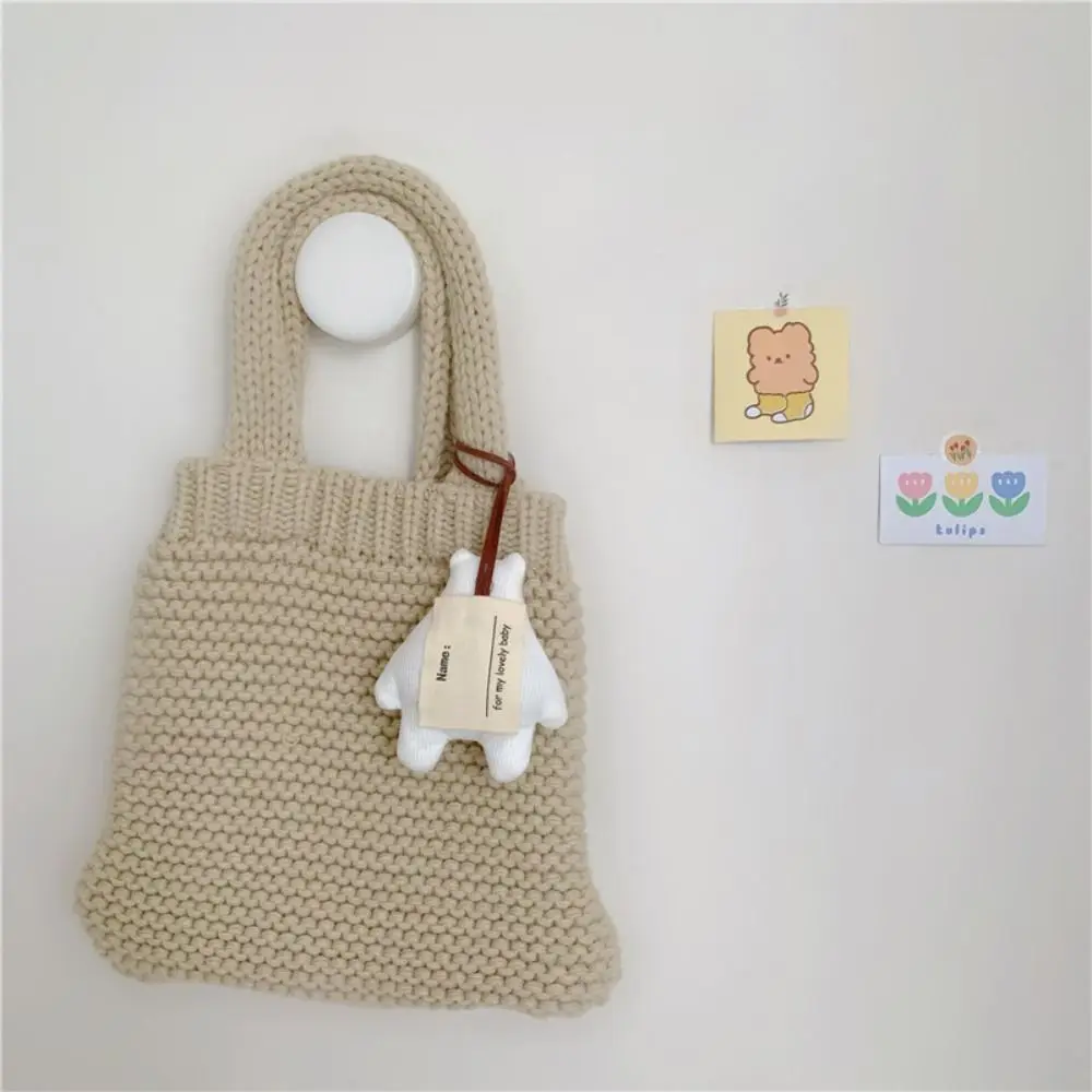 Soft White Bear Keychain INS Lovely Cartoon Keyring Multifunctional Anti Loss Bear Name Plate Hanger Couple Pendant
