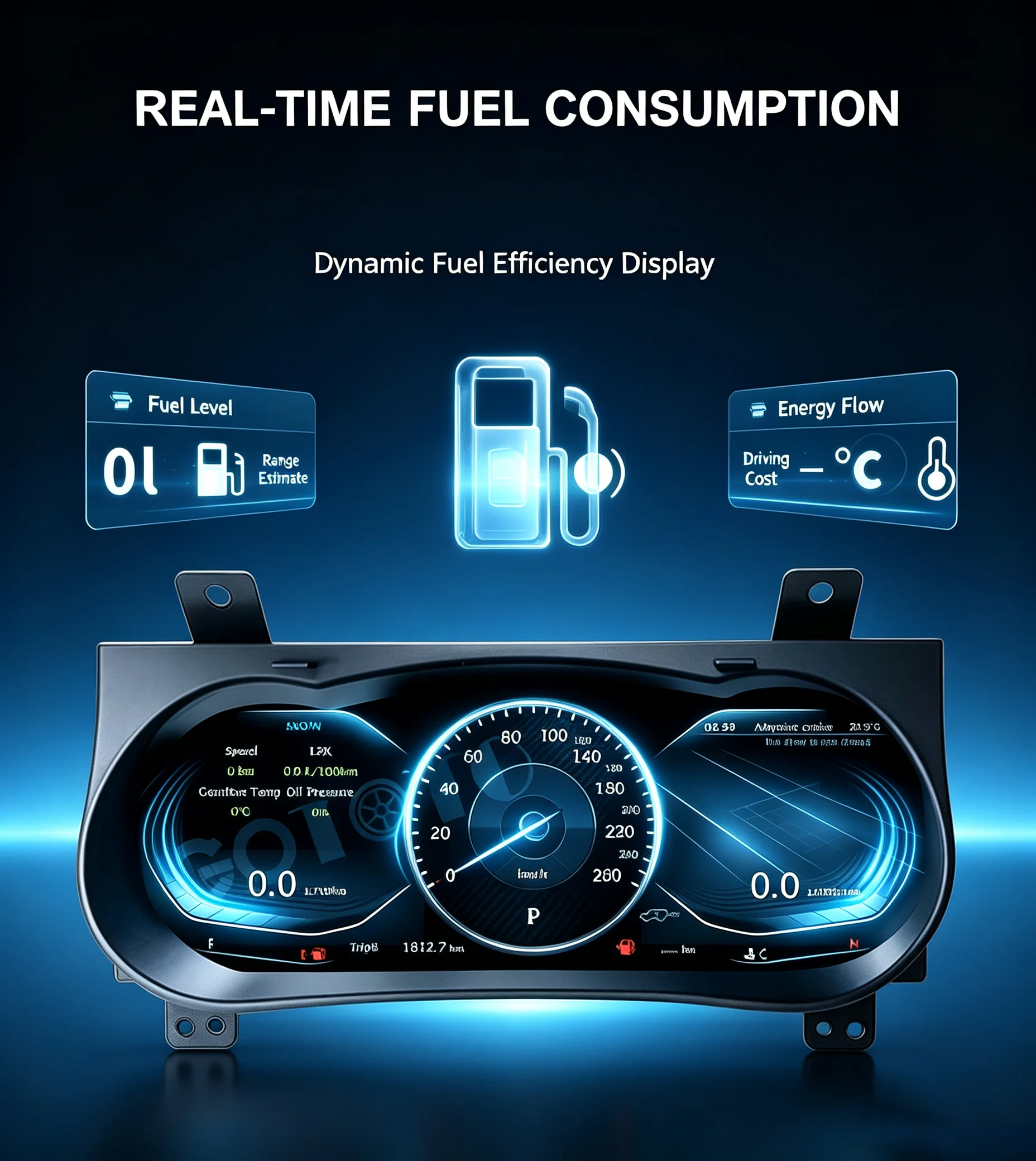 Popular 12.3'' Digital Cluster Dashboard Panel For Toyota Hilux 2016-2024 LCD Instrument Cluster Speedometer Android Auto