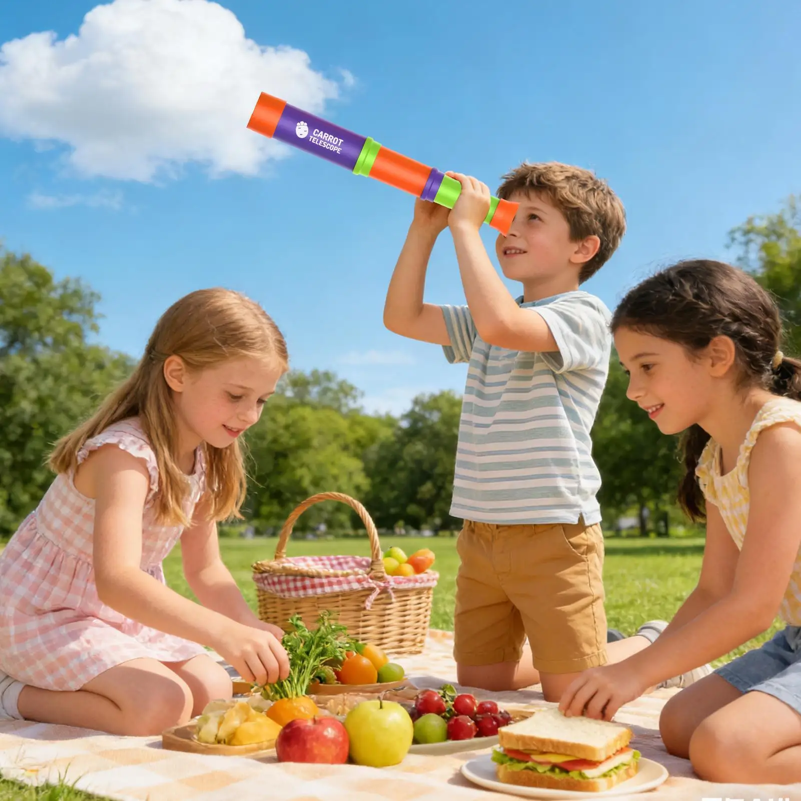 Retractable children's monocular telescope lightweight handheld outdoor hiking and camping telescope gift for children 6-12 year