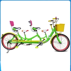 new 24 inch tandem bike male and female couple bike parent-child tandem ride two three four people ride sightseeing car