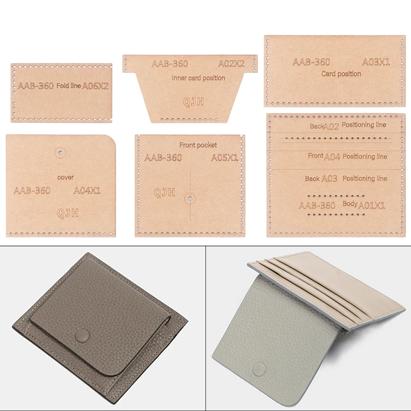 

Zero Wallet Kraft Paper Template Sewing Design Drawing DIY Leather Craft Tool Short Wallet Making Template