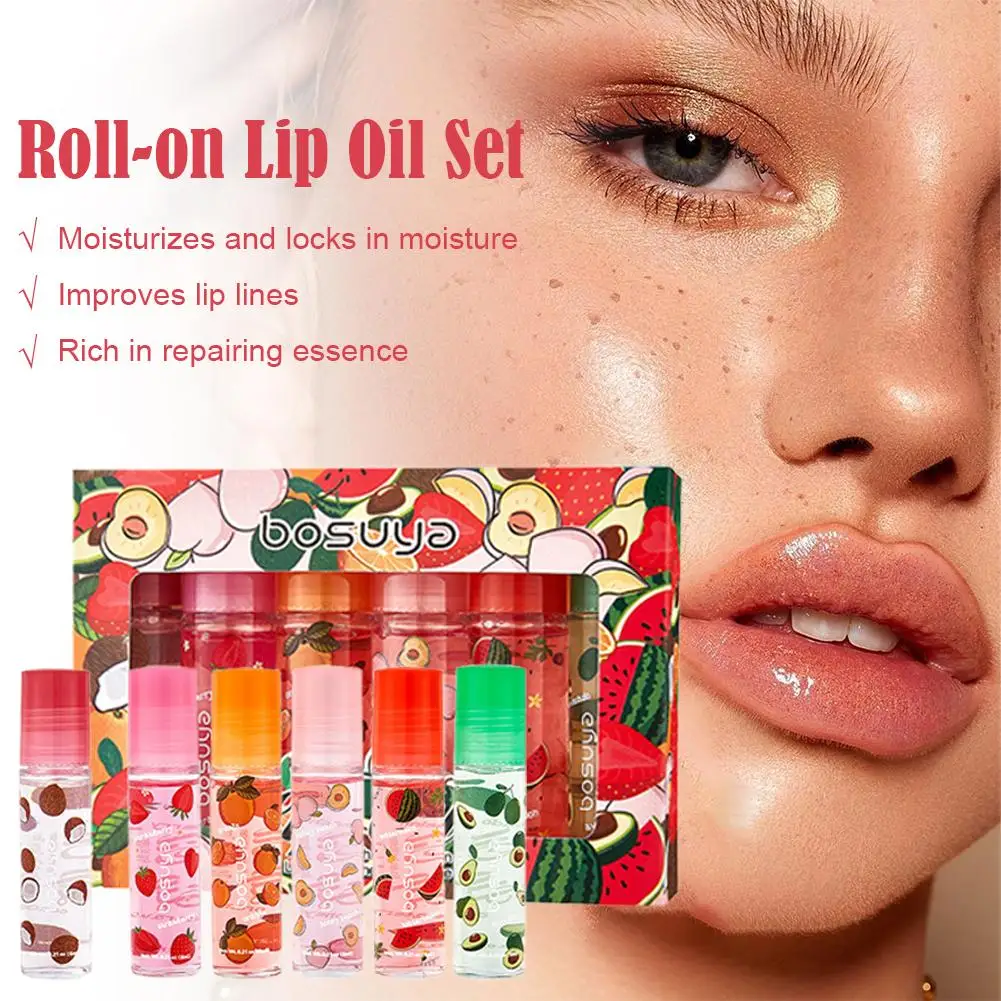 Roll-on óleo labial hidratante bálsamo labial líquido nutritivo óleo frutas presente dia dos namorados novo lábio transparente colo l2r7