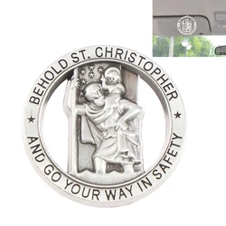 St Christopher Medal Car Saint Christopher Visor Clip Auto Sun Visor Decoration Accessories