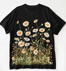 Funny Self Mocking Tee Fresh Daisy Style Shirts Orange and White Daisies for A Vibrant Look  Women Clothing  Shirts for Women