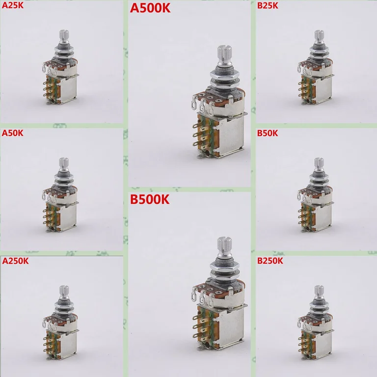 Upgrade Alpha Push Pull  Potentiometer(POT)  25K/50K/250K/500K Electric Guitar Bass Parts