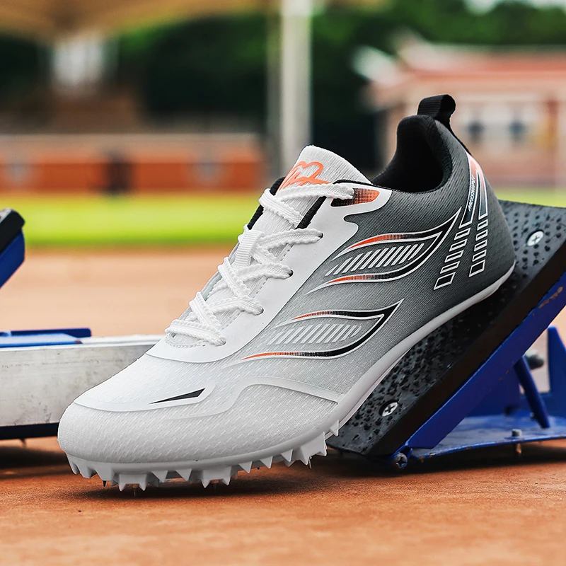 

Men Women Athletic Shoes Track and Field Shoes Sprint Training Spikes Shoes Long Jump Sneakers Students Competition Sports Shoes