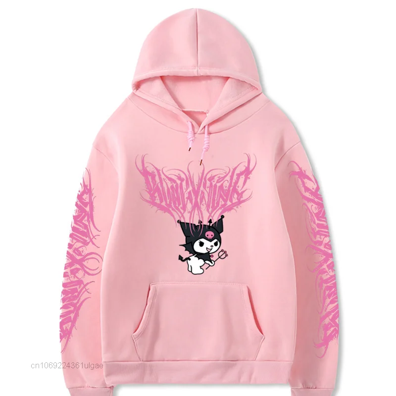 Sanrio Kuromi-Sudadera con capucha para hombre y mujer, ropa de primavera y otoño, estilo Harajuku, Y2k, nueva tendencia