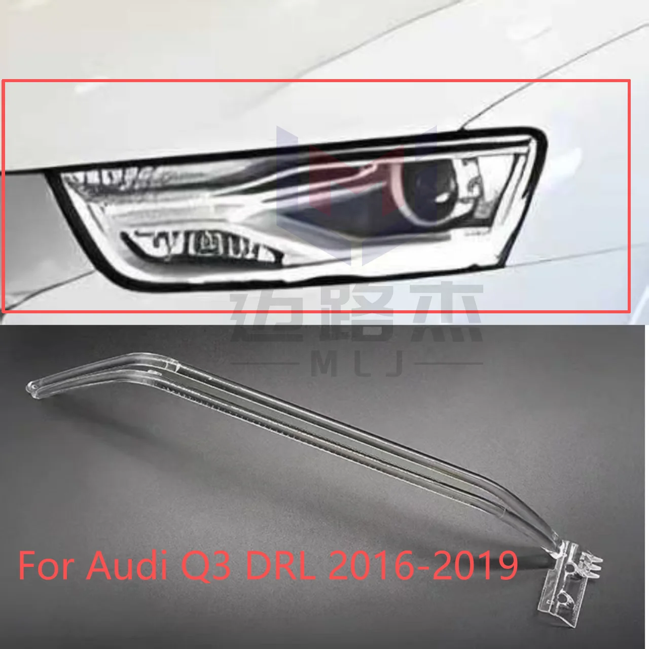 

For Audi Q3 2016 2017 2018 2019 DRL Tube Car Accessories LED Headlight Light Guide Strip Daytime Running Light Tube Angel Eyes