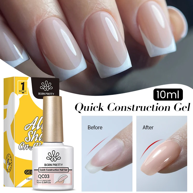 BORN PRETTY 10 ml milchig weiß klar schnelle Konstruktion Gel Nagellack für Maniküre Vernis Semi Permanent Extension Hard Gel