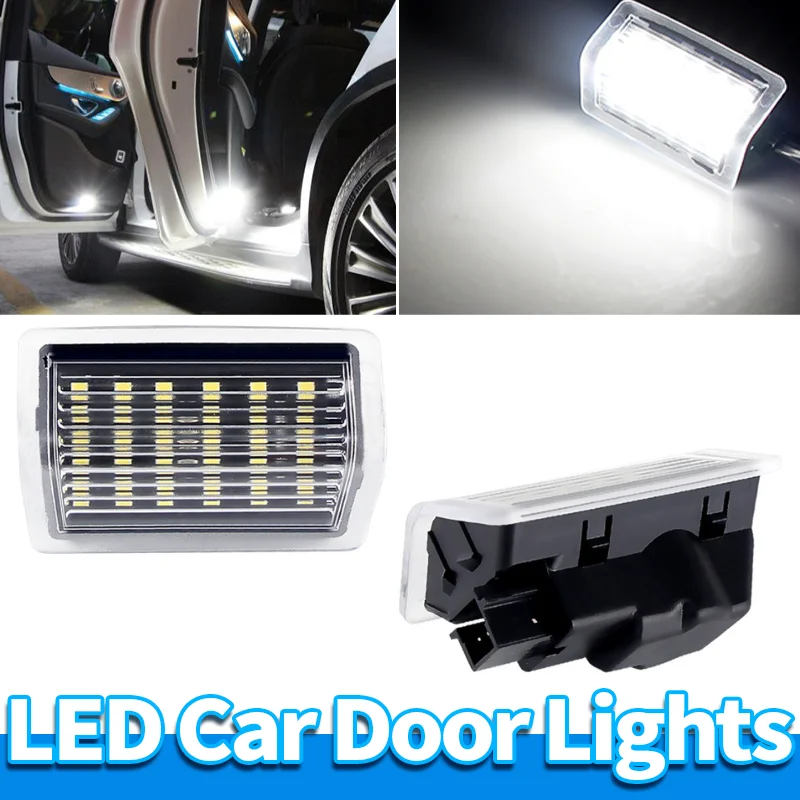 

2PCS LED Door Step Lights for Mercedes A B C E GLC GLE GLS W176 W204 W205 W212 X166 X205 OEM#A0028201901 LED Car Door Lights