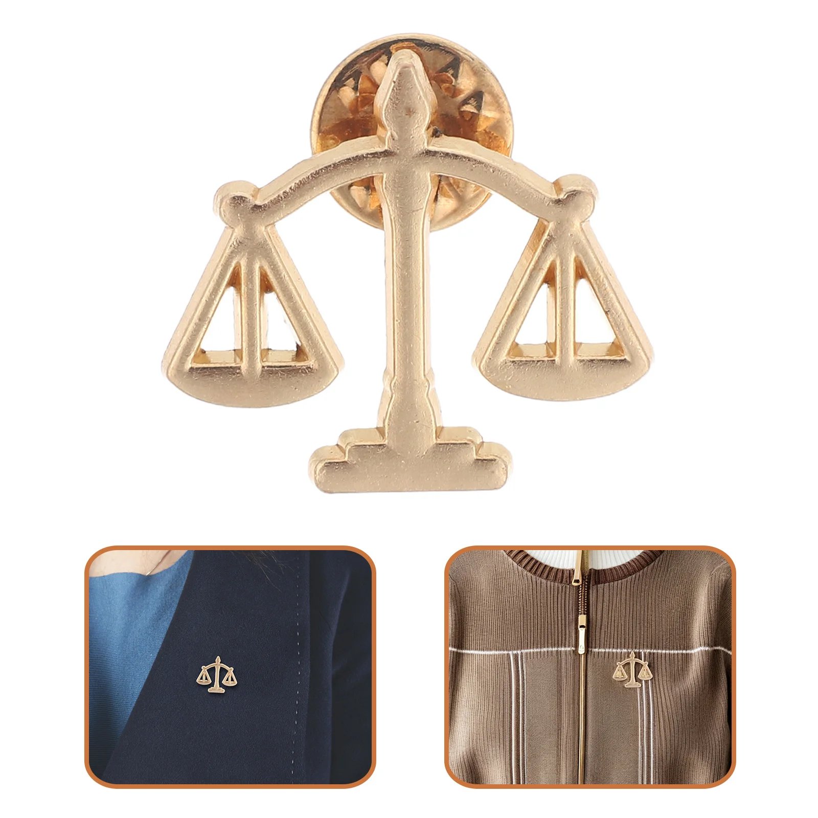 

6pcs Metal Libra Brooch Pin Scale Of Justice Lapel Brooch For Men Suit Shirt Collar Accessories Lawyer Judge Badge Office Party