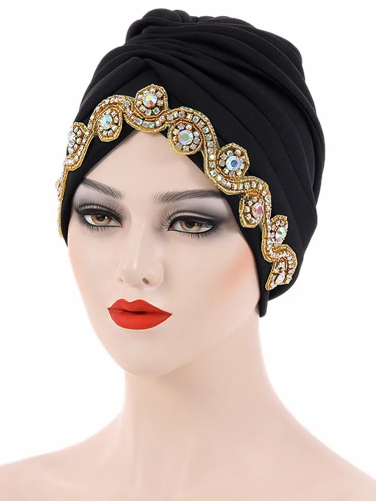 New African Auto Gele Headtie Nigerian Wedding Gele Muslim Turban Cap Arab India Hat Female Head Wraps Turbante Mujer