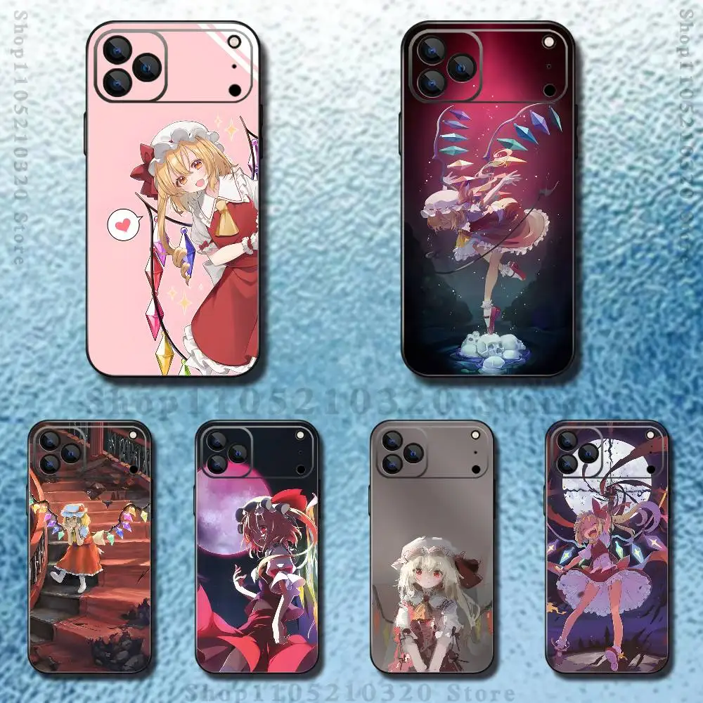

TouHou P-Project F-Flandre Phone Case For iPhone 17,16,15,14,13,12,11 ,Pro Max,XS,X,XR,SE,Mini,8,7,Soft Silicone Black Cover