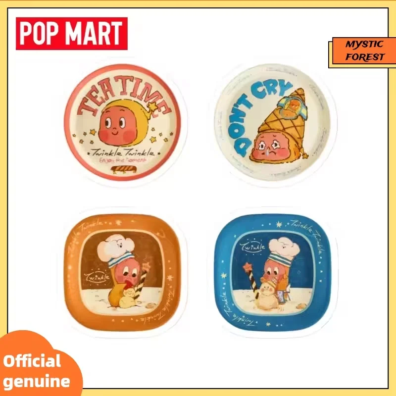 

Genuine POP MART Kitchen & Dining Merch Twinkle Twinkle Moon Galato Series Round Square Plates Blind Box Kitchen Decoration Gift
