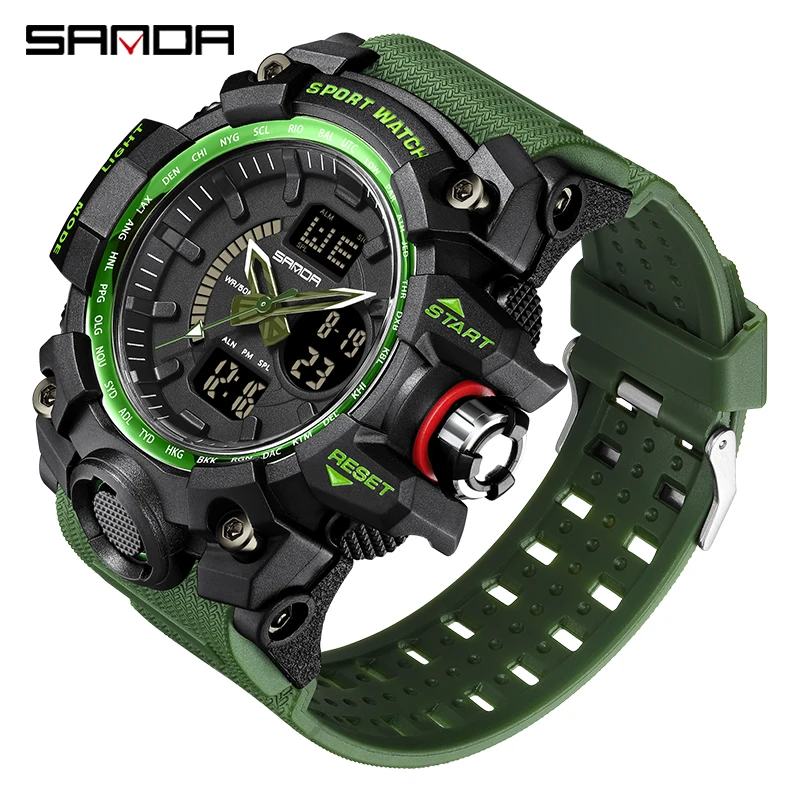 Fashion SANDA Top Brand G style New Luxury Sport Men Quartz Watch Casual Style Military Watches Men Waterproof Male Clocks