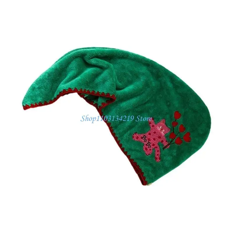 N5KC Soft Coral Fleece Hair Drying Towel Anti Frizz Shower Turban Wrap For Kids Women