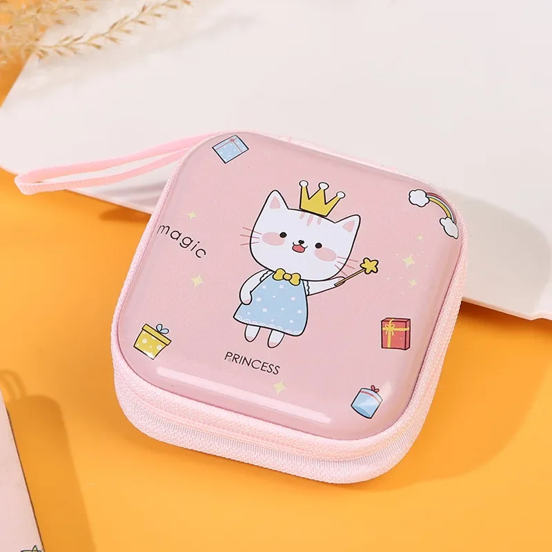 1 pezzo Kawaii Cartoon Mini Organizer di cancelleria simpatico orso coniglio portamonete auricolare portatile cavo dati di stoccaggio bak a scuola