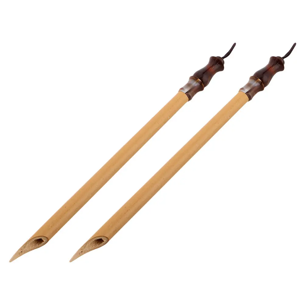 

2 шт., бамбуковая винтажная ручка для тибетской каллиграфии, трость с плоским наконечником, инструмент для письма, рисования, бамбуковая ручка для рисования