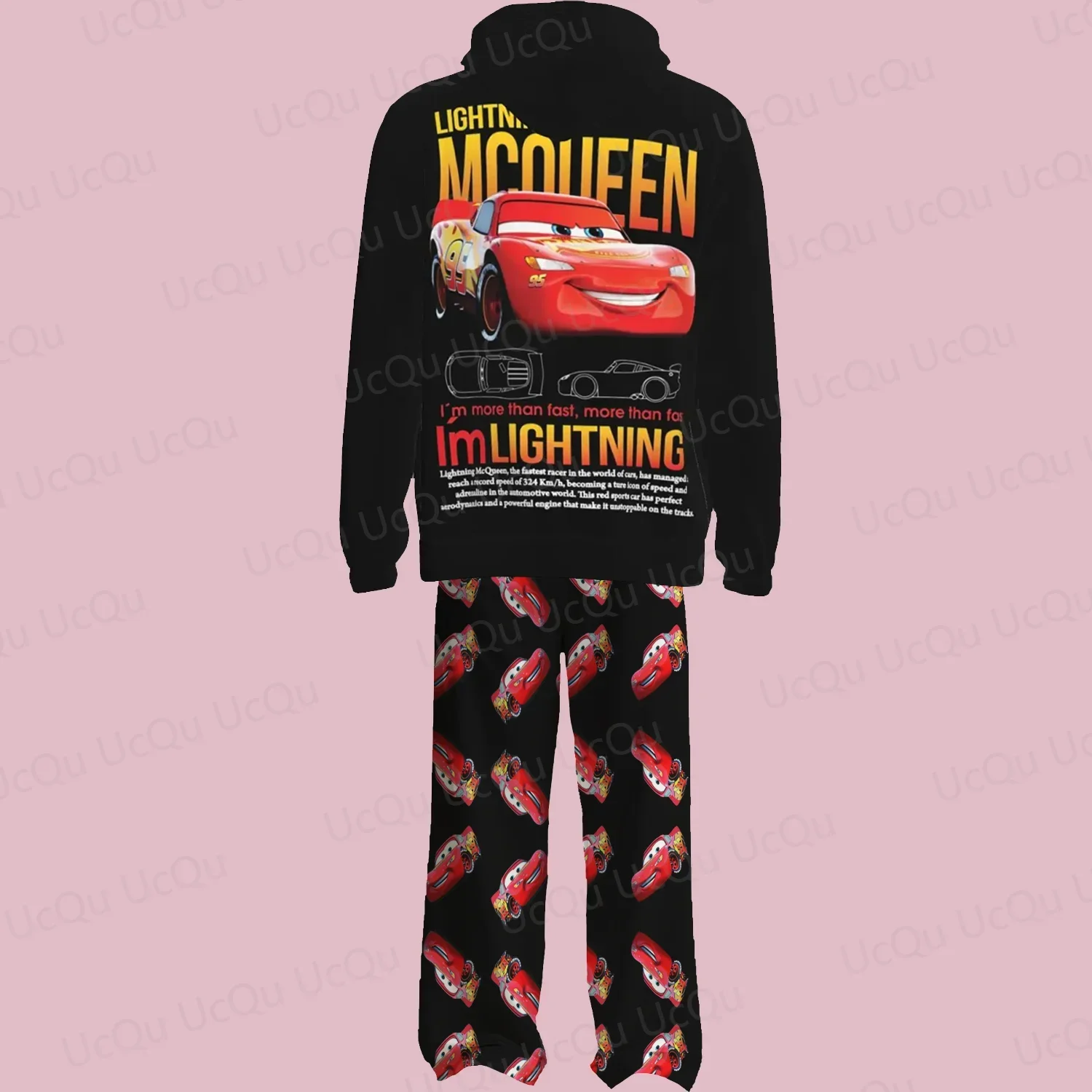 2025 The Cars Lightning McQueen&SALLY Autumn and winterHoodie With Pajama pants Oversized Suit For Adult/Kids Couple Outfits