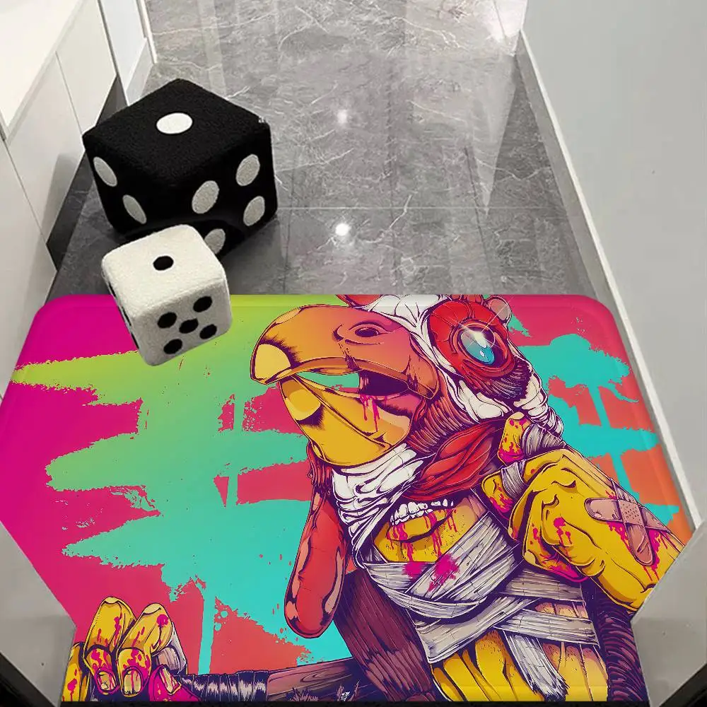 Classic Action Game H-Hotline M-Miami Door Mat Kids Room Bedroom Decoration Balcony Anti-Slip Doormat Living Room Doormat Area