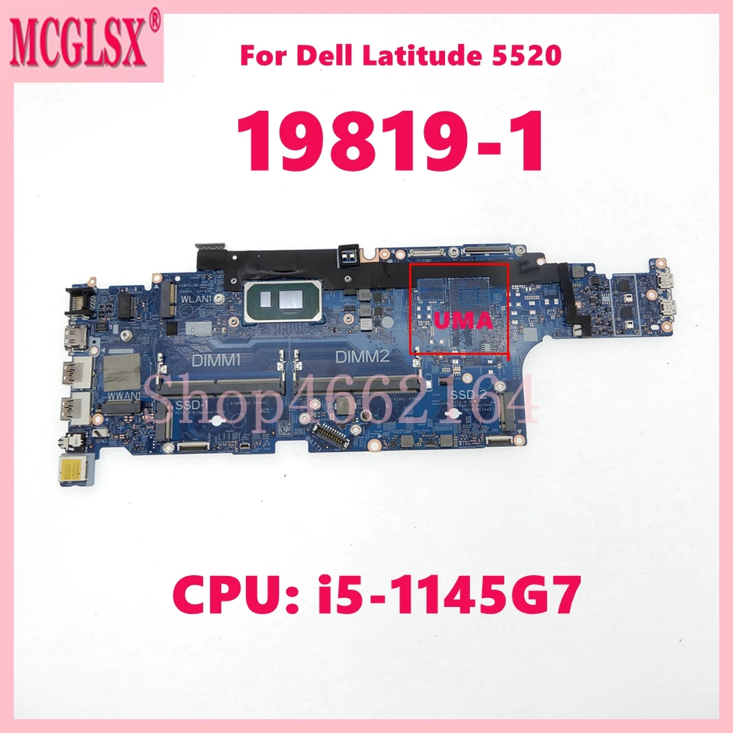 19819-1 With i5 i7-11th Gen CPU UMA / T500 GPU Notebook Mainboard For Dell Latitude 5520 Precision 3560 Laptop Motherboard