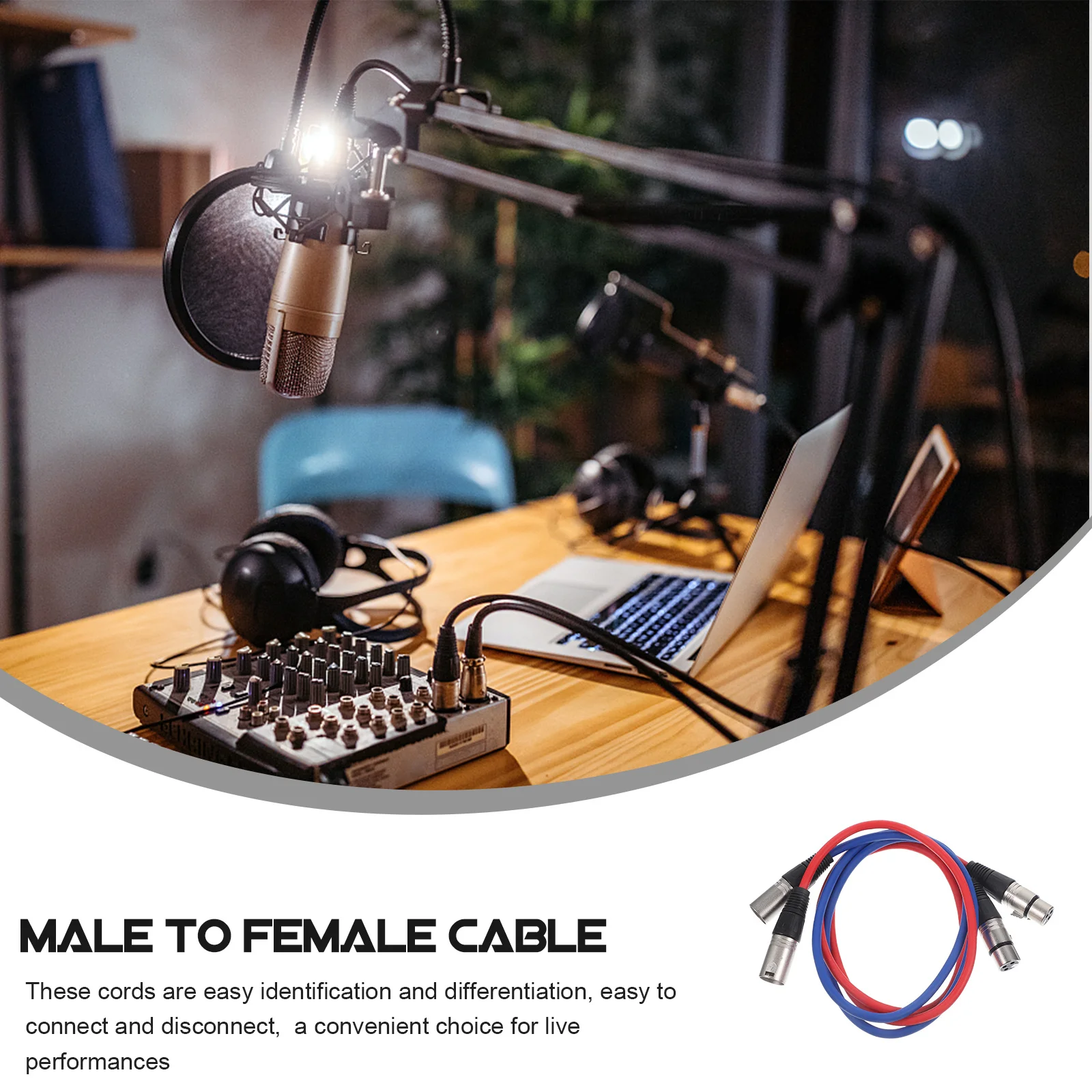 

2Pcs Male to Female Audio Cable Balanced Microphone Cable Long for Mixing Console Studio Speaker Clear Audio Signal