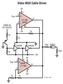 LT1190CS8 LT1190 - Ultrahigh Speed Operational Amplifier