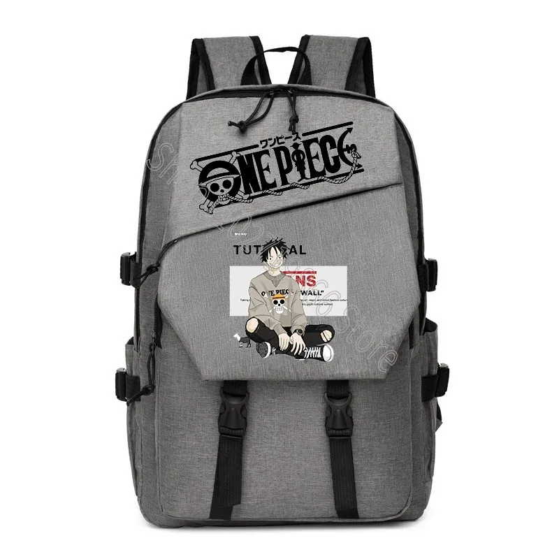 One Piece Schoolbag Luffy Zoro Fashion Backpack Large Capacity Portable Knapsack Cartoon Anime Graphic Print Bags Party Gifts