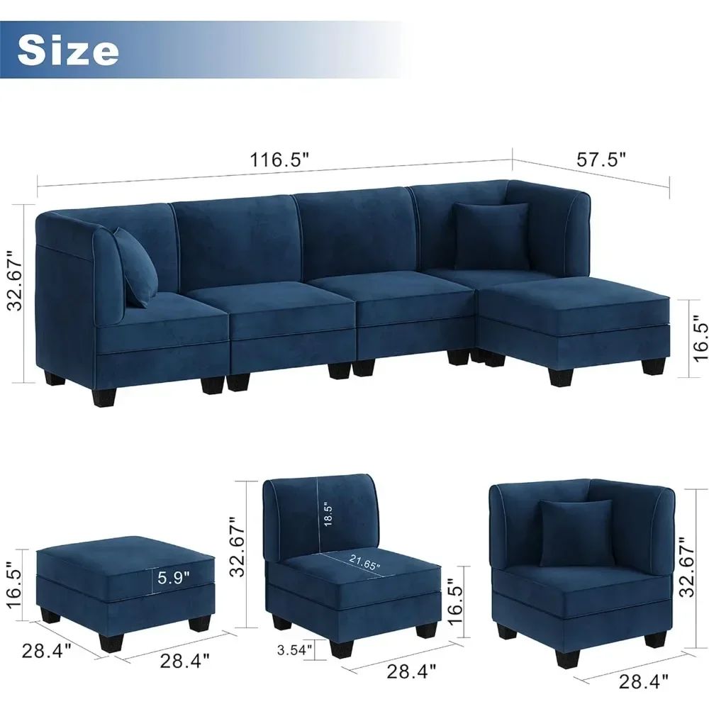 5-piece set of reversible chain combination sofa 116 