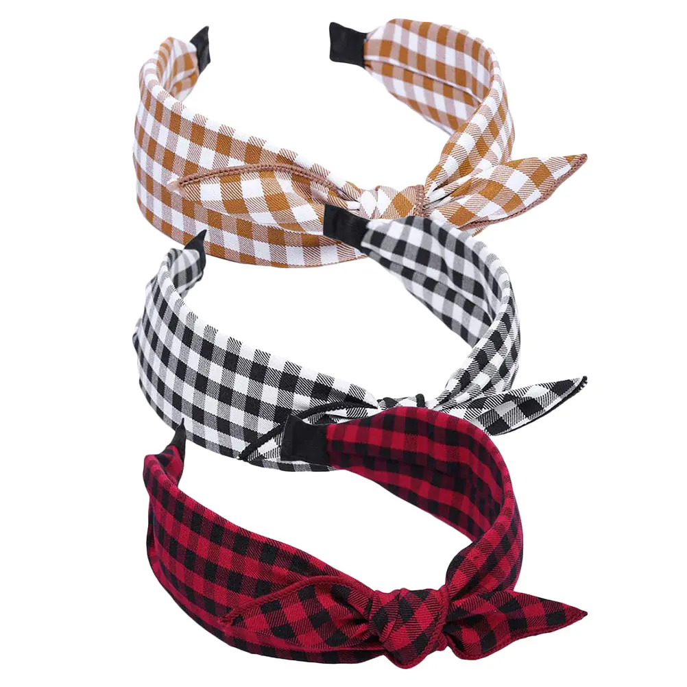 

3PCS Retro Headb Bowknot Hair Hoops Wide edged Accessories Girls Stylish Fashion Delicate Design Beautiful Texture