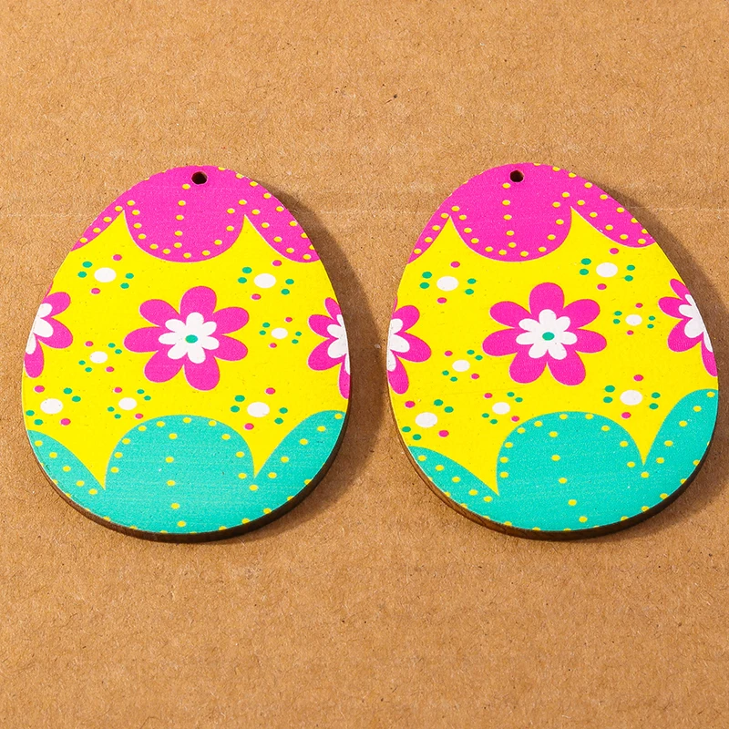 10 Pcs Colorful Easter Egg Charms Pendants for Making Earrings Necklace DIY Easter Day Jewelry Gift Accessories Supplies