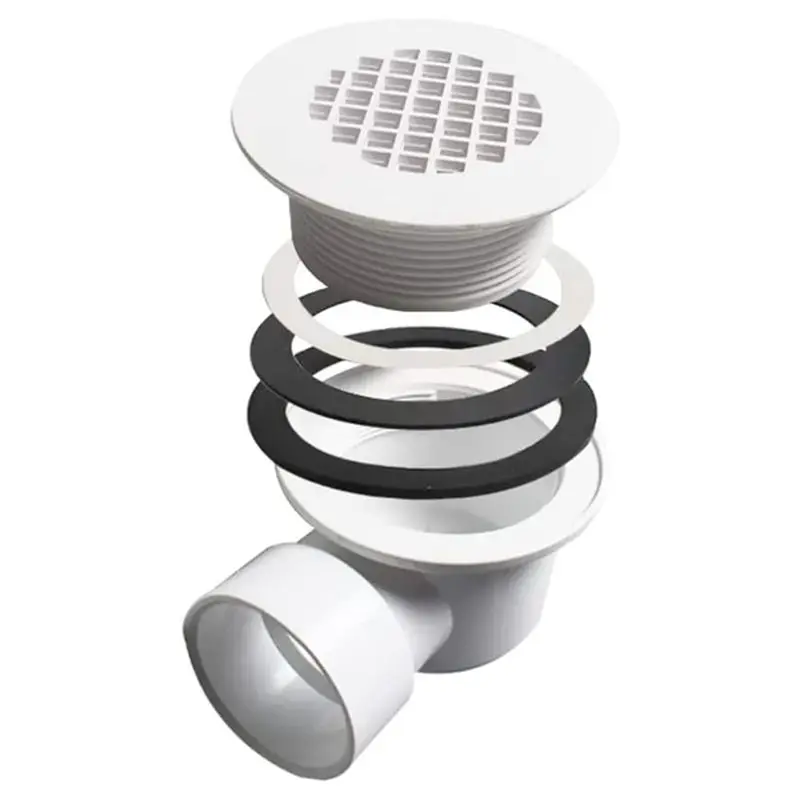 COFA Low Profile Shower Base Drain with Perforated Strainer Side Outlet Shower Drain Side Outlet Drain Assembly