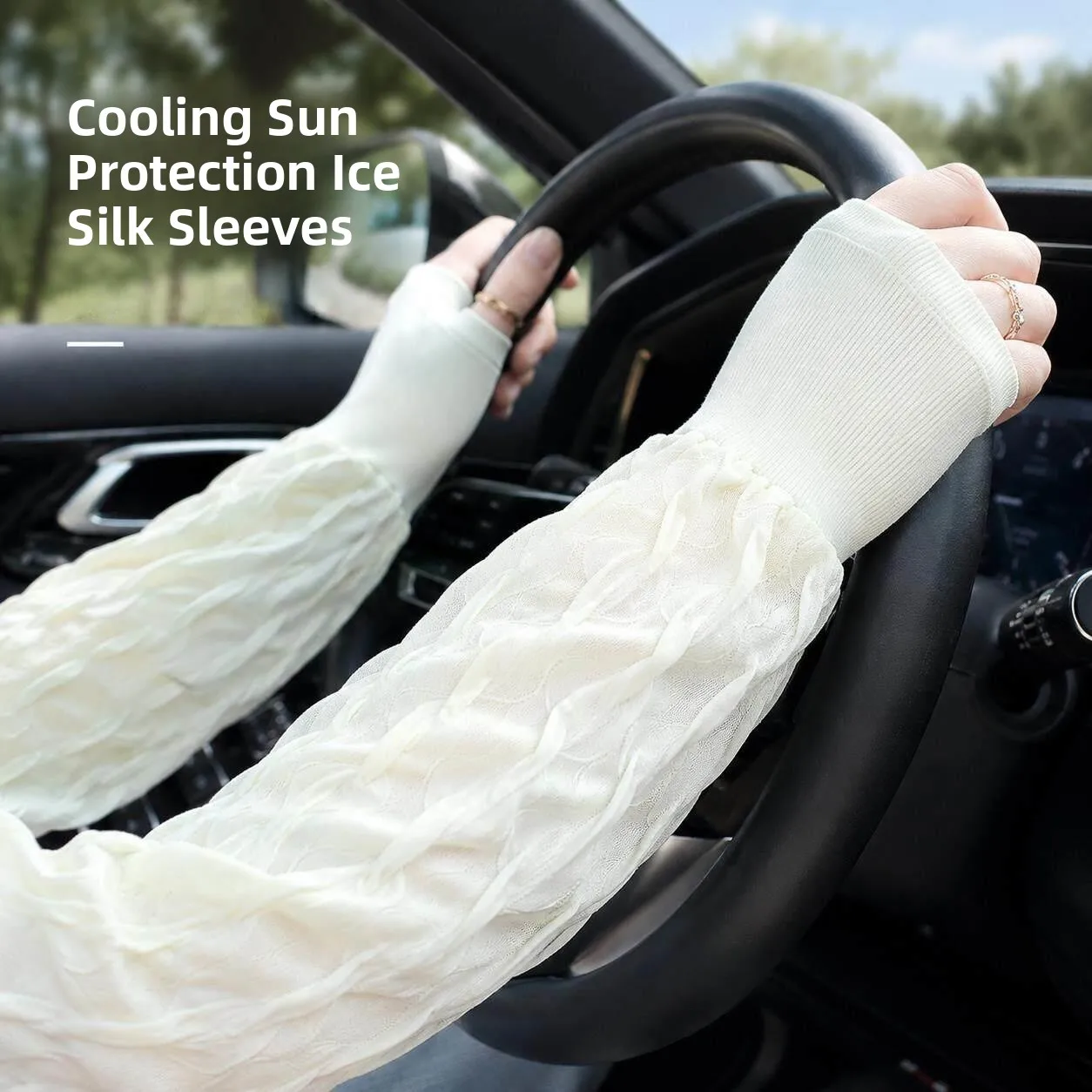 Loose Ice Sleeve Bubble Cloth Sunscreen Cycling Sportswear Summer Outdoor Driving UV Protection Sleeve Cover Ice Silk Guard