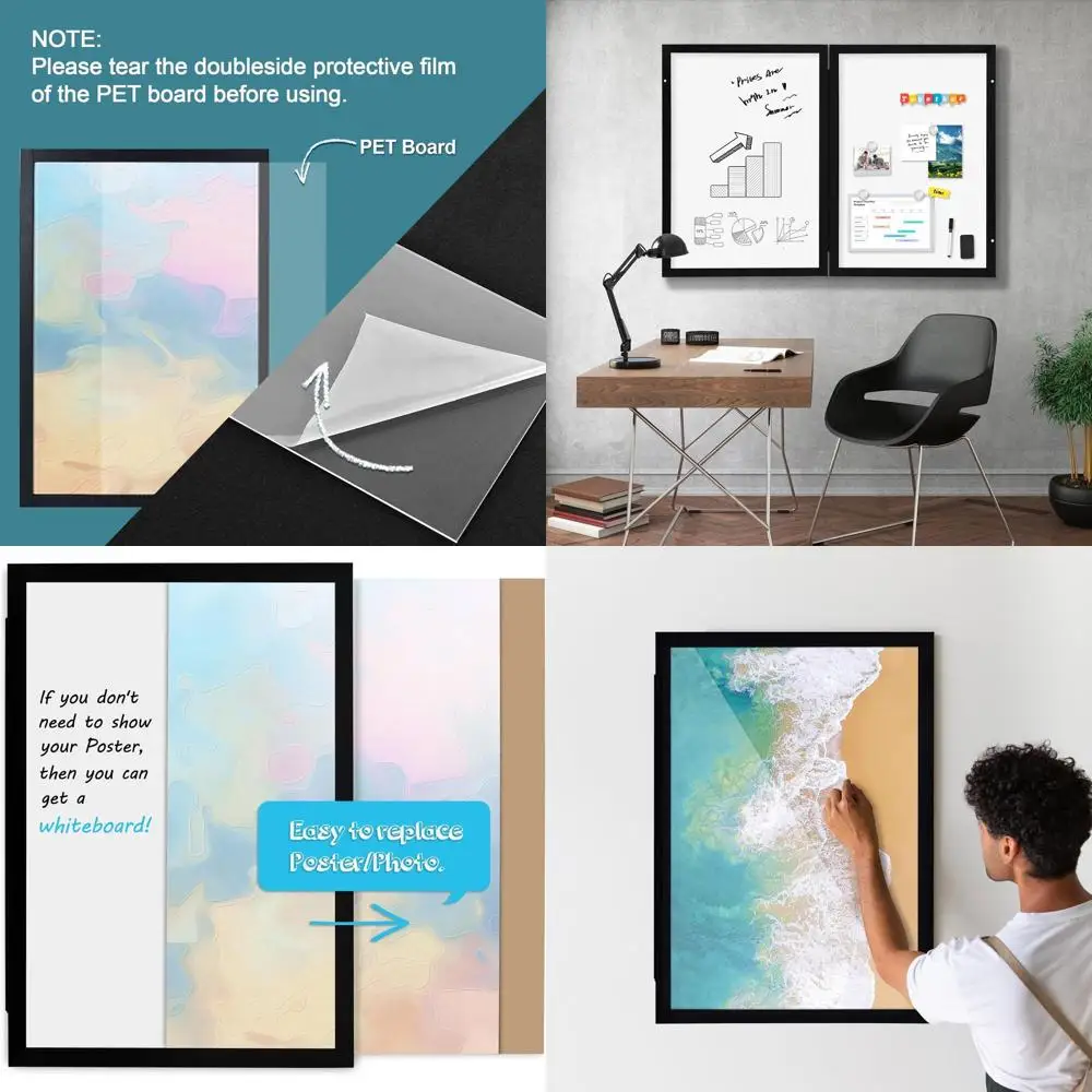 

Закрытая доска 20x30 с деревянной рамой, функциональная доска для офиса/дома, вариант рамки для плакатов