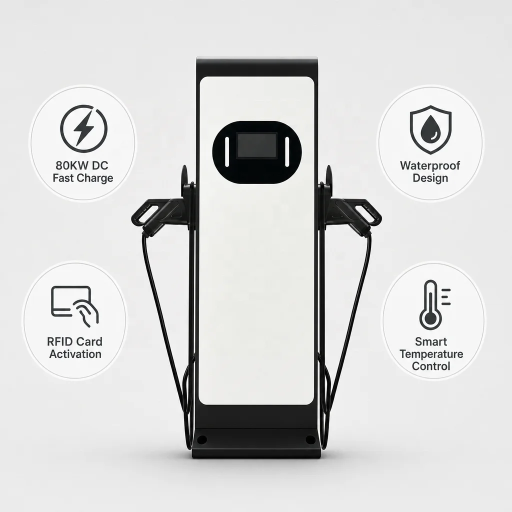 Customize New Commercial Floor-mounted Electric Car Charging Station 80kw Fast EV Charger DC Charging Station for EV - view 4
